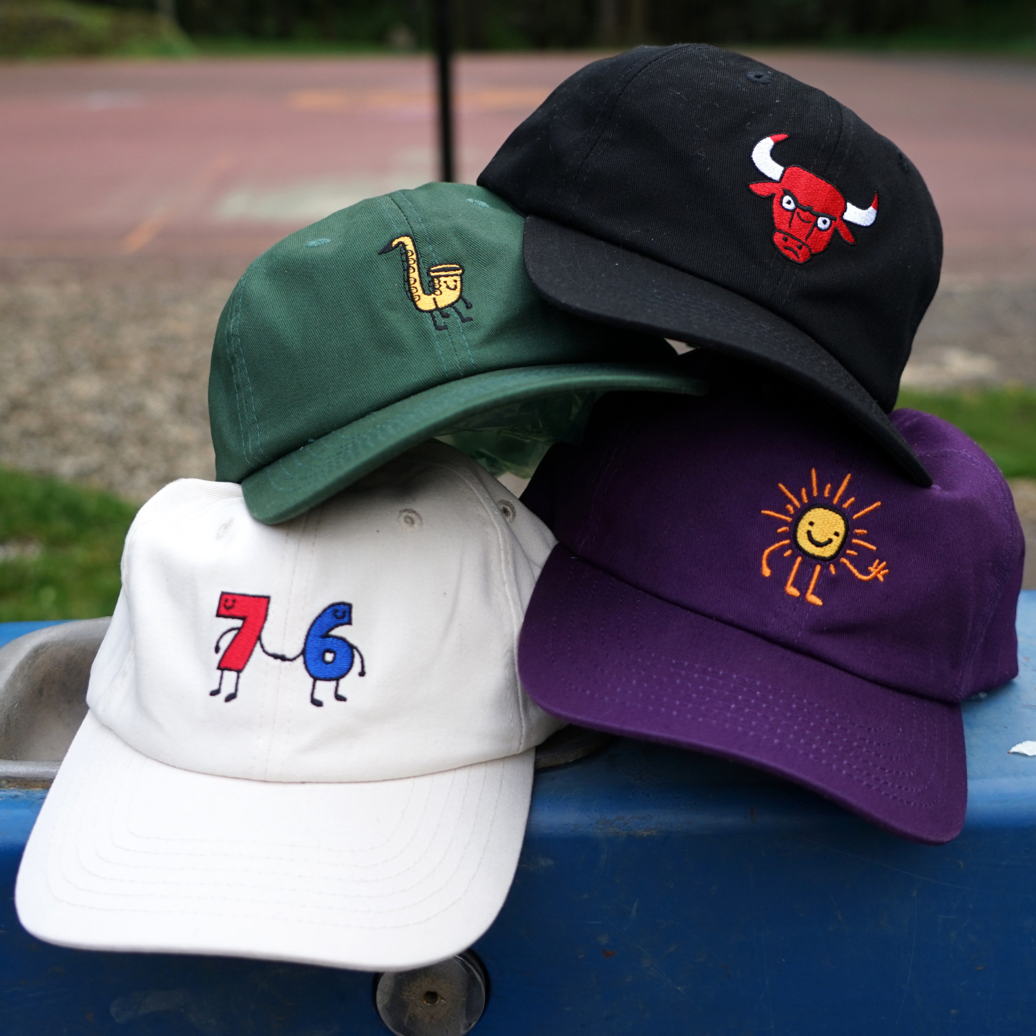 official league x nba paint dad hats