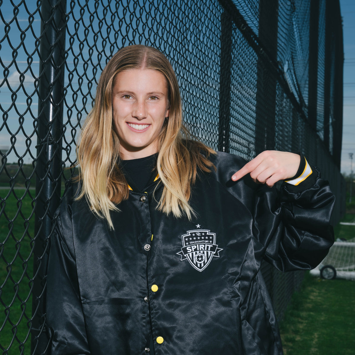 Washington Spirit satin jacket worn by a player