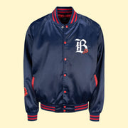 [ bay fc ] navy satin poppy jacket