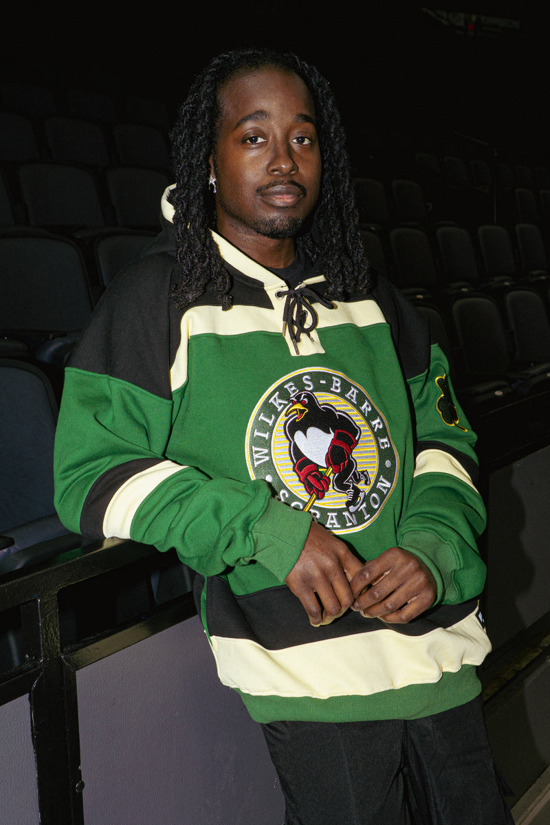 Wilkes-Barre/Scranton Penguins collaboration worn by a model