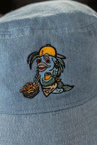 [ Lake County Fish Fry’s ] Reversible Denim Bucket - Official League