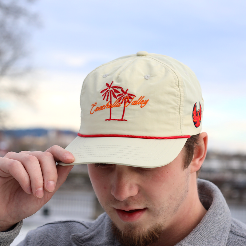 Coachella Valley Firebirds collaboration worn by a model