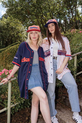 [ Flipturn x Jacksonville Jumbo Shrimp ] Pinstripe White Jersey