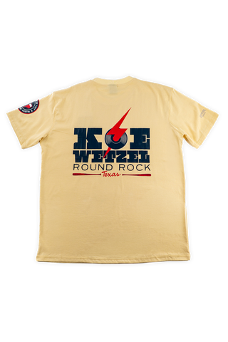 Koe Wetzel x Round Rock Express cream tee back