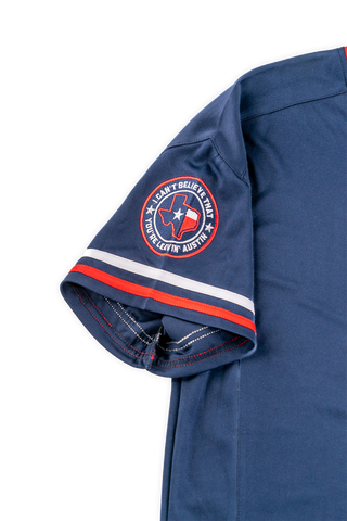 Koe Wetzel x Round Rock Express baseball jersey sleeve detail