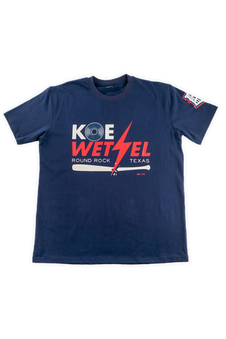 Koe Wetzel x Round Rock Express navy tee front