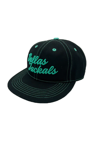 dallas jackals black hat with neon green stitching