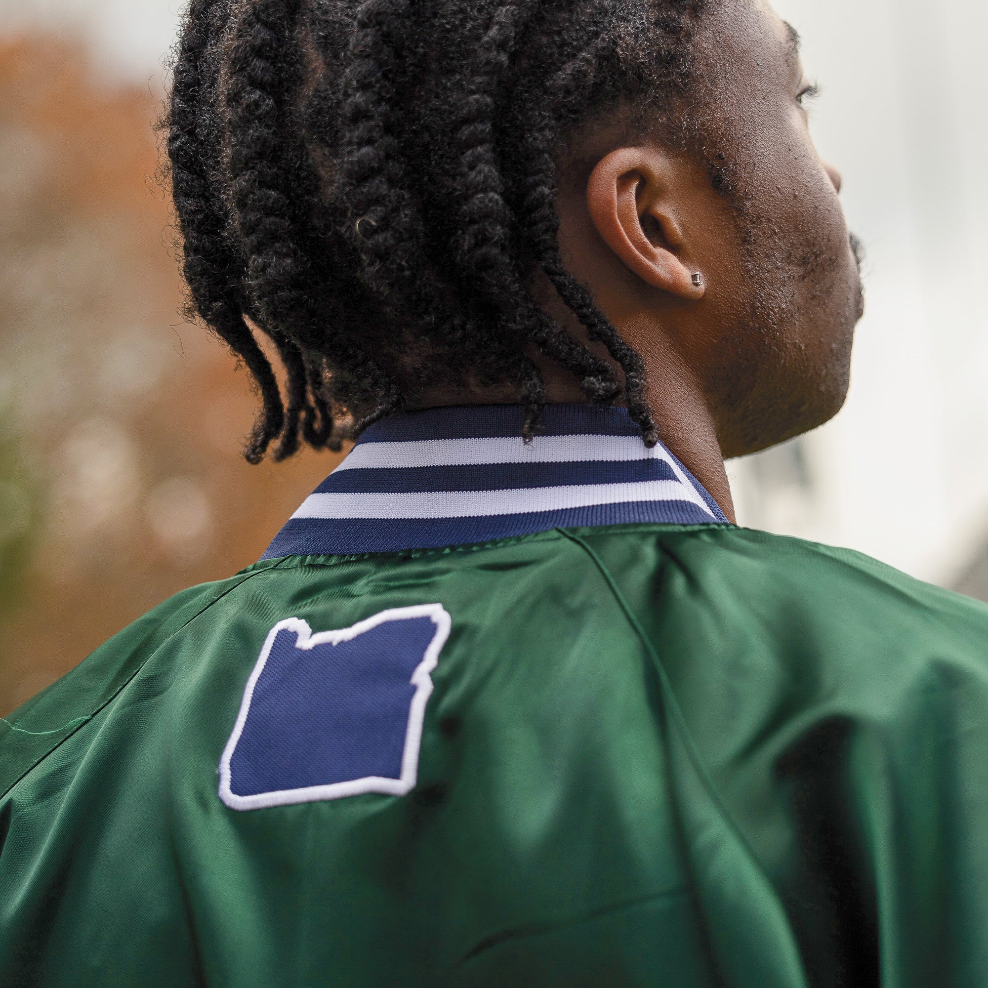 [ portland pickles ] forest green satin bomber