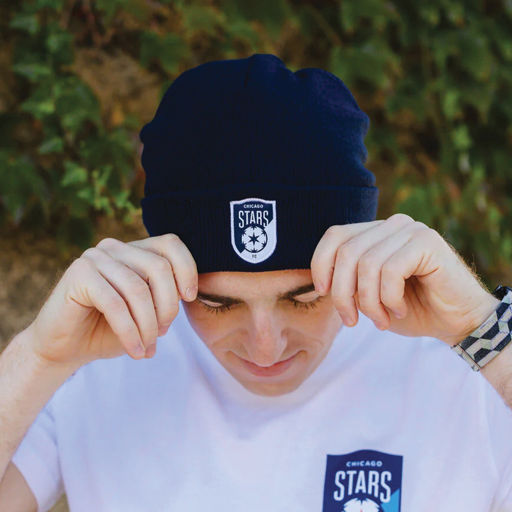 [ chicago stars ] knit crest cuff beanie