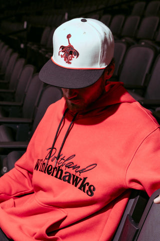 Portland Winterhawks Horseman Hat worn by a model
