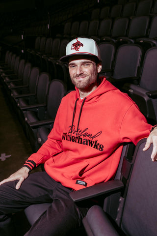 Portland Winterhawks Script Hoodie worn by a model