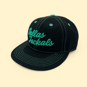 dallas jackals black hat with neon green stitching